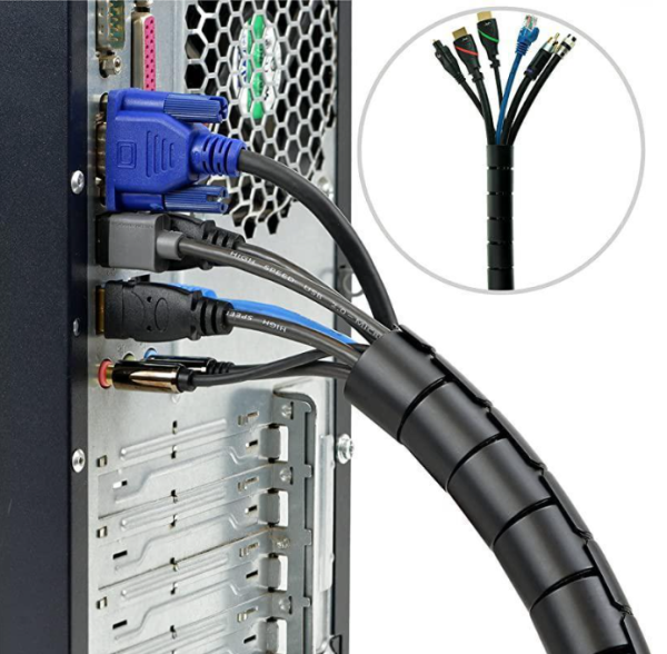 Кабельный органайзер / оплетка - держатель для крепления / защиты проводов, 2 метра, черный